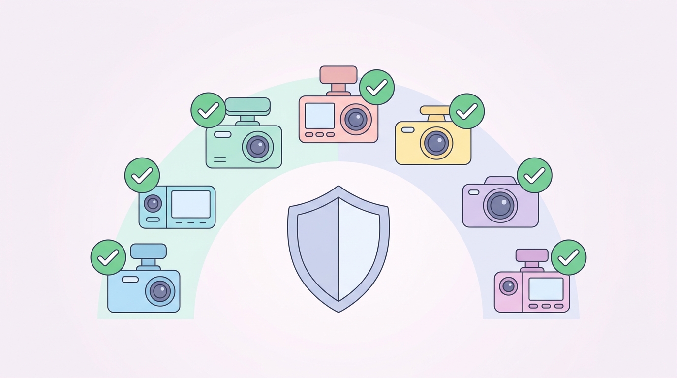 信頼できる代替ドラレコブランドのイメージイラスト