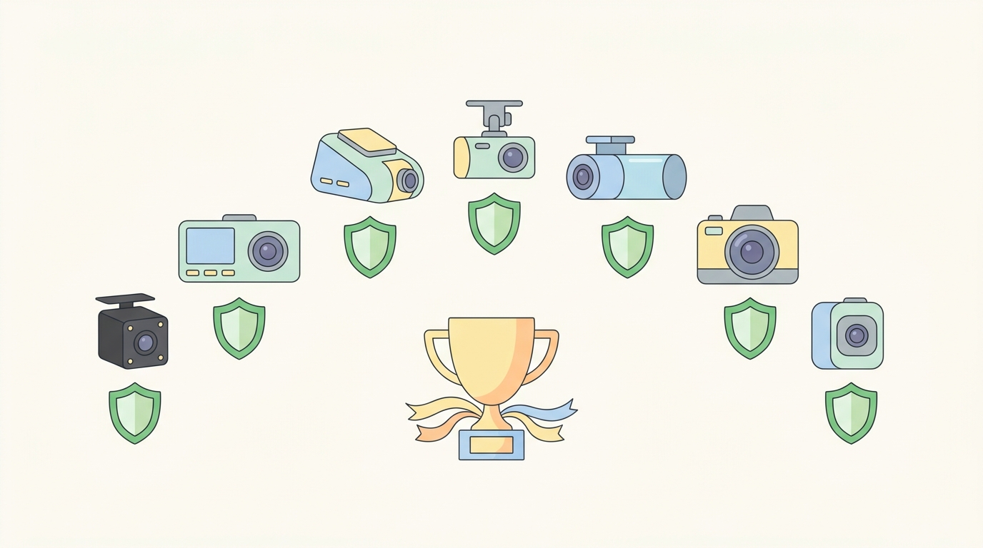 信頼できる代替ドラレコブランドのイメージイラスト