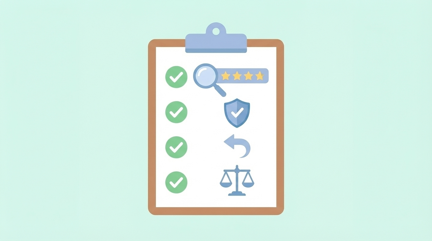 購入前チェックリストのイラスト