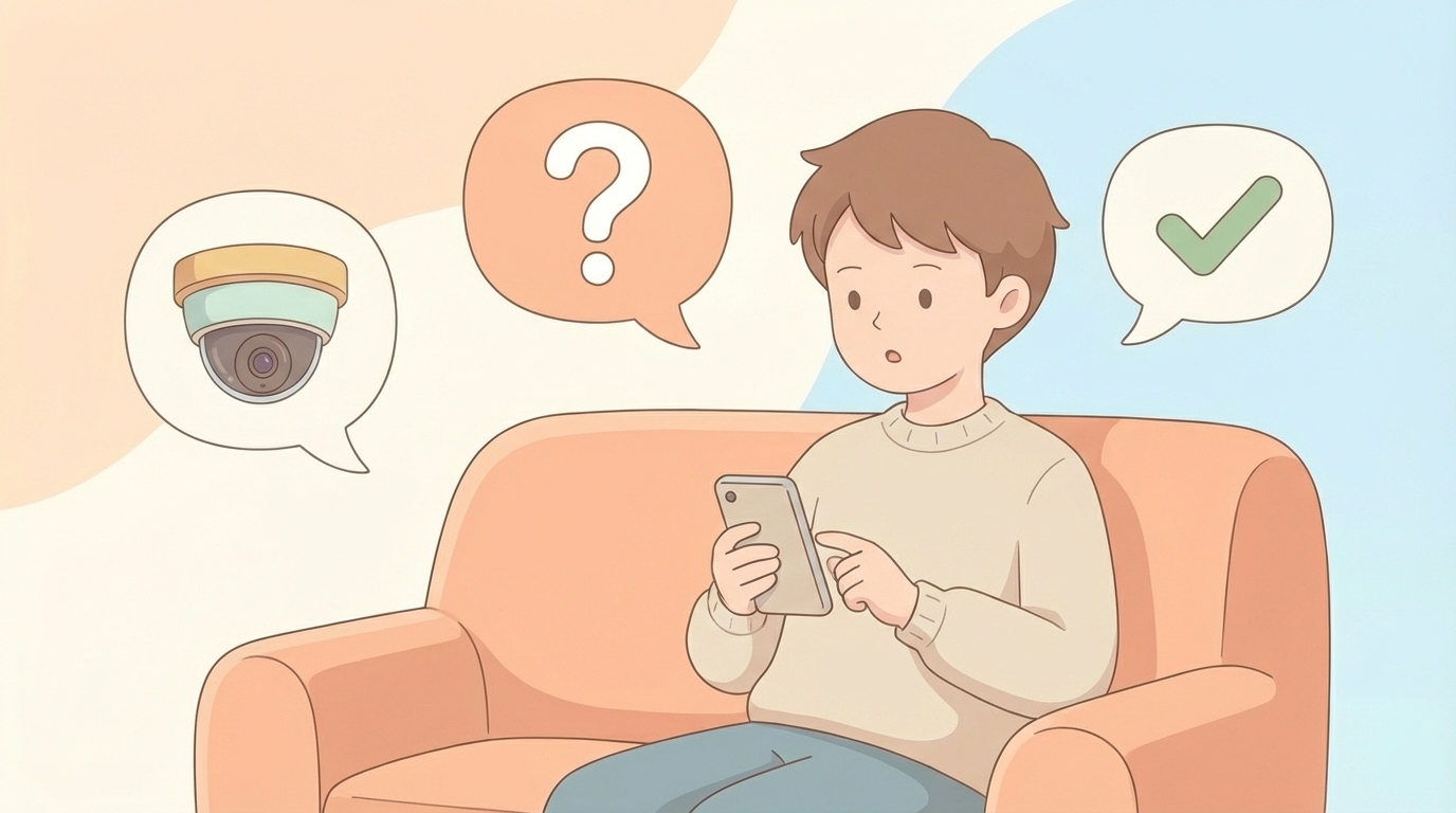 スマートフォンとQ&A吹き出しのフラットイラスト