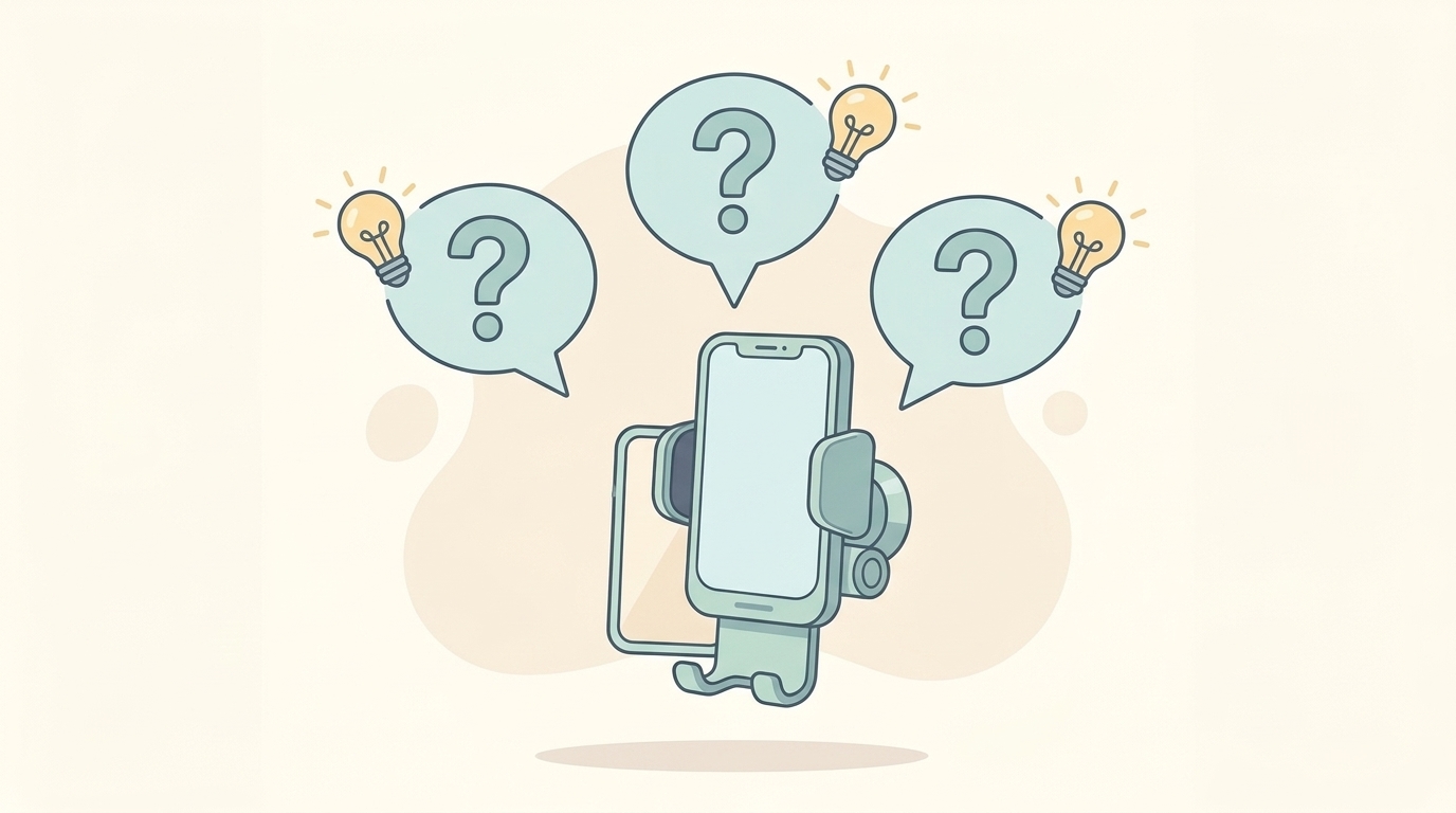 車載ホルダーに関するよくある質問と回答のイラスト