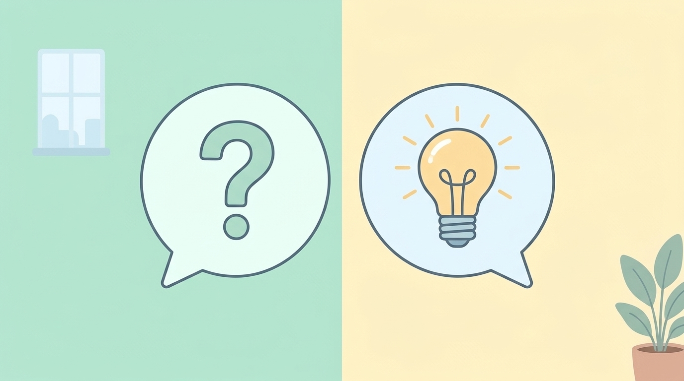 疑問と答えの吹き出しイラスト