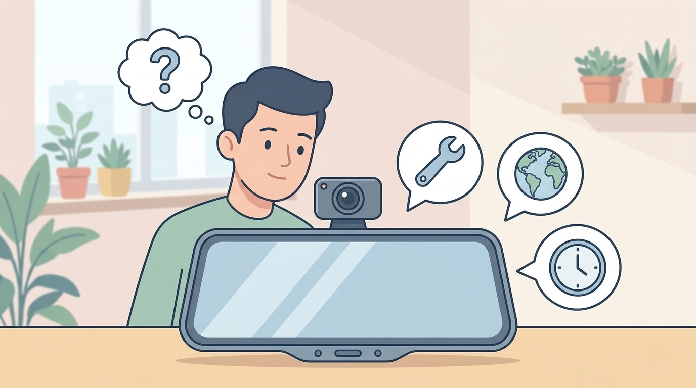 ドラレコに関する疑問と回答のイラスト