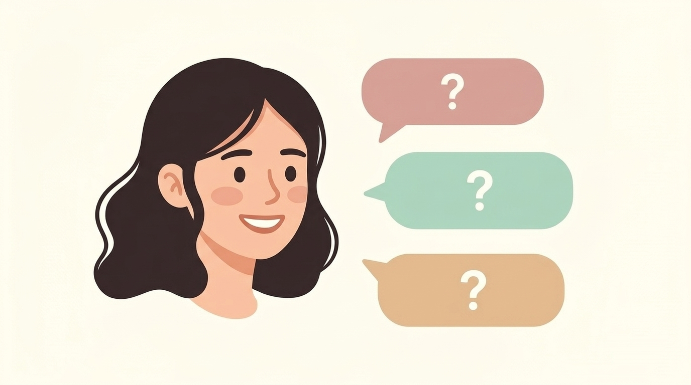 3つのクエスチョンマーク吹き出しのイラスト