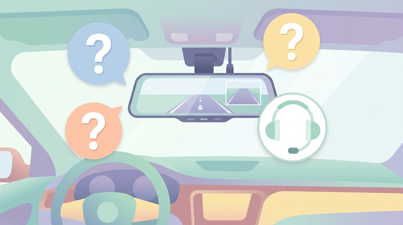ドラレコに関するFAQとサポートのイラスト