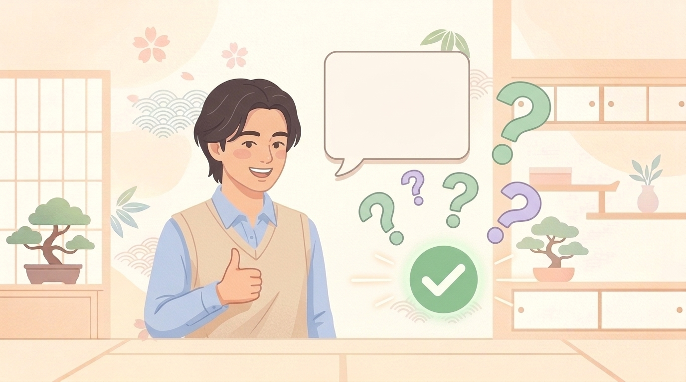 質問マークと回答する人のフラットイラスト