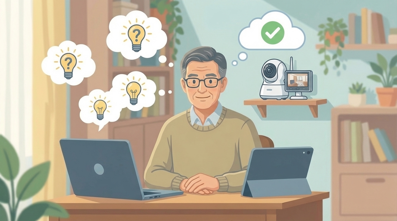 疑問が解消されて安心する男性のイラスト