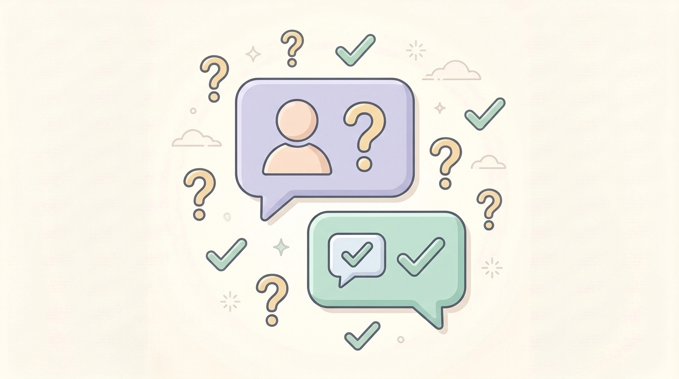 Q&A吹き出しのフラットイラスト