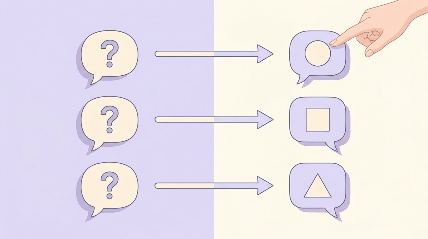 よくある質問と回答を表す吹き出しイラスト