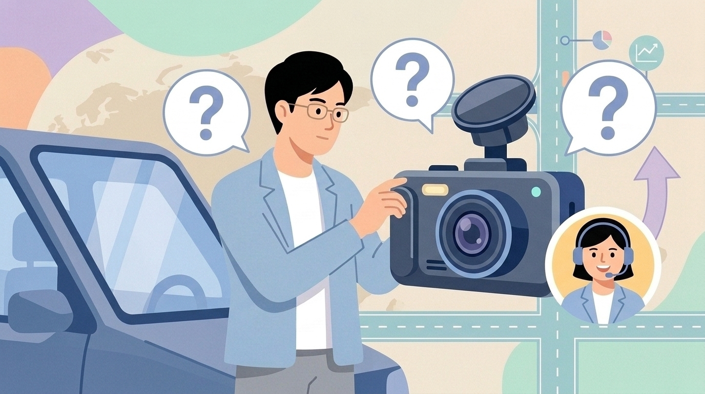 ドラレコに関するよくある質問とサポートのイラスト