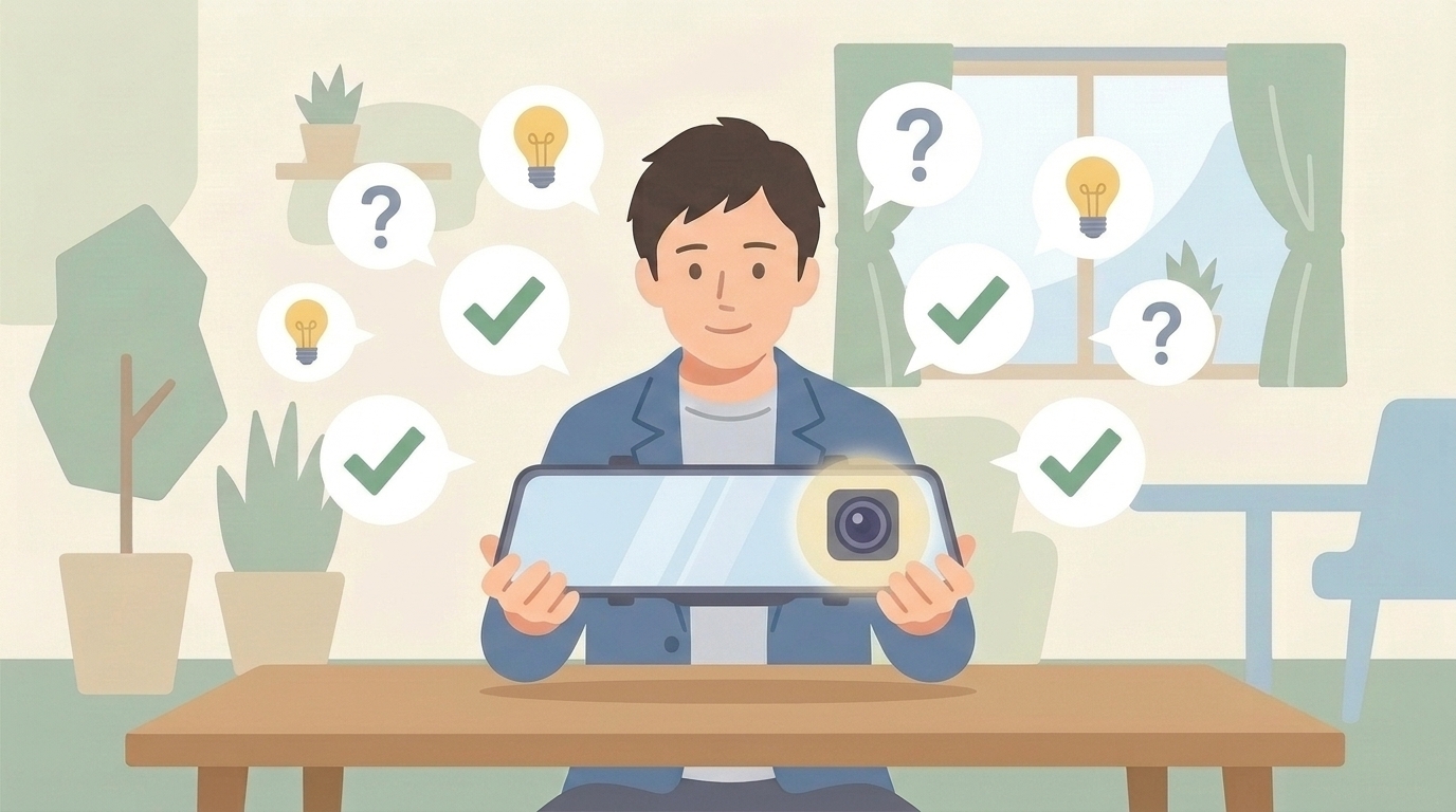 ドラレコに関するよくある質問と回答のイラスト