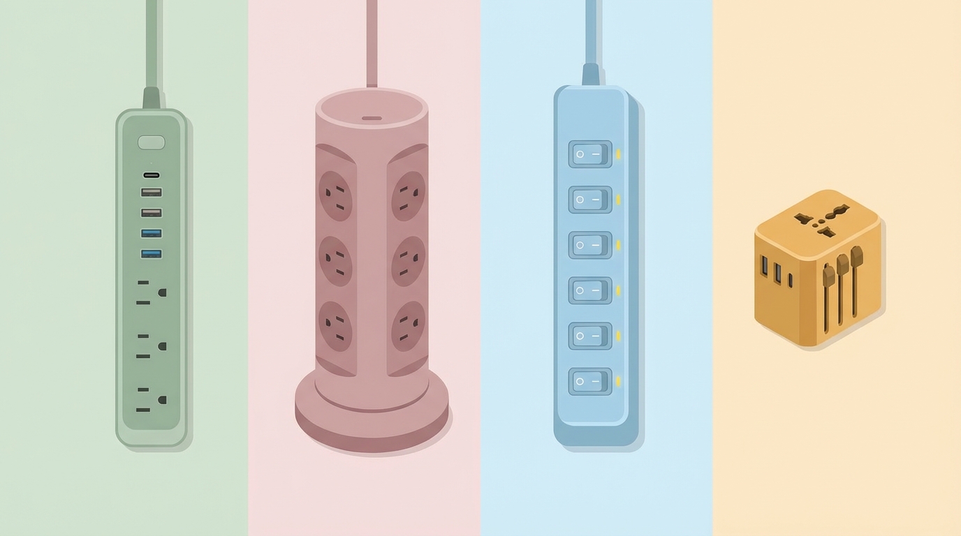 4種類の電源タップモデルのイラスト