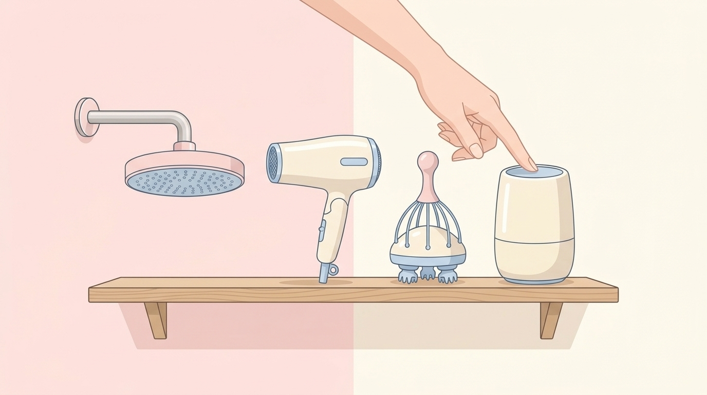 シャワーヘッド・ドライヤー・マッサージャーなどNoend製品ラインナップのイラスト