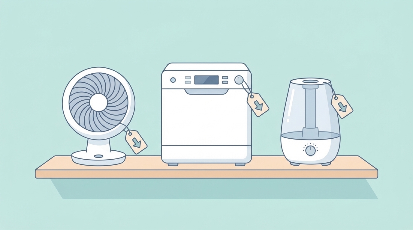 サーキュレーターや食洗機などの家電製品ラインナップ