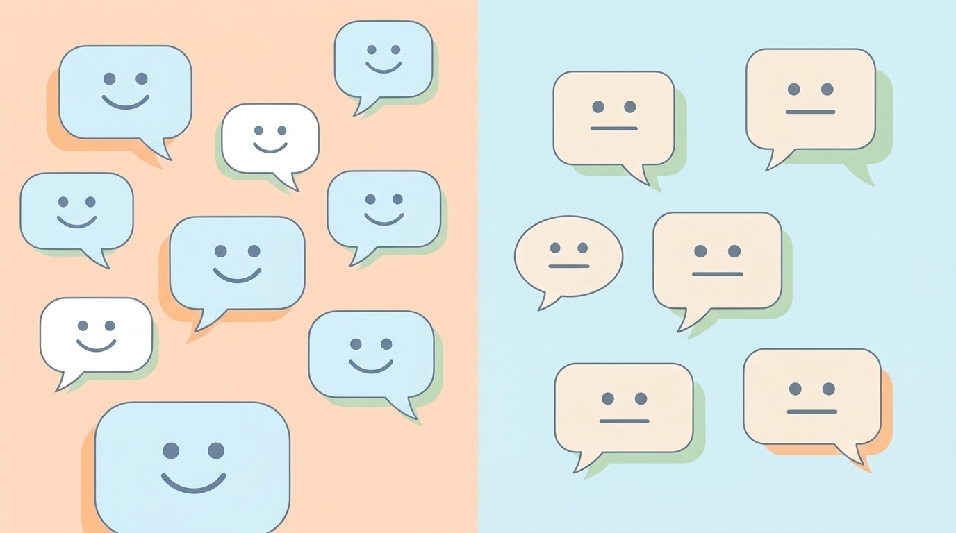 ポジティブ・ネガティブ口コミの吹き出しイラスト