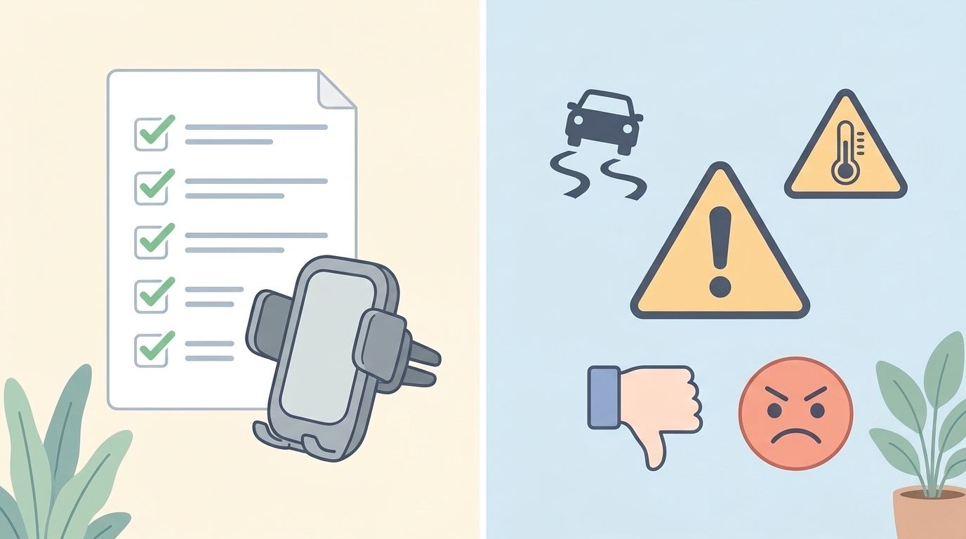 チェックリストと注意マークのイラスト