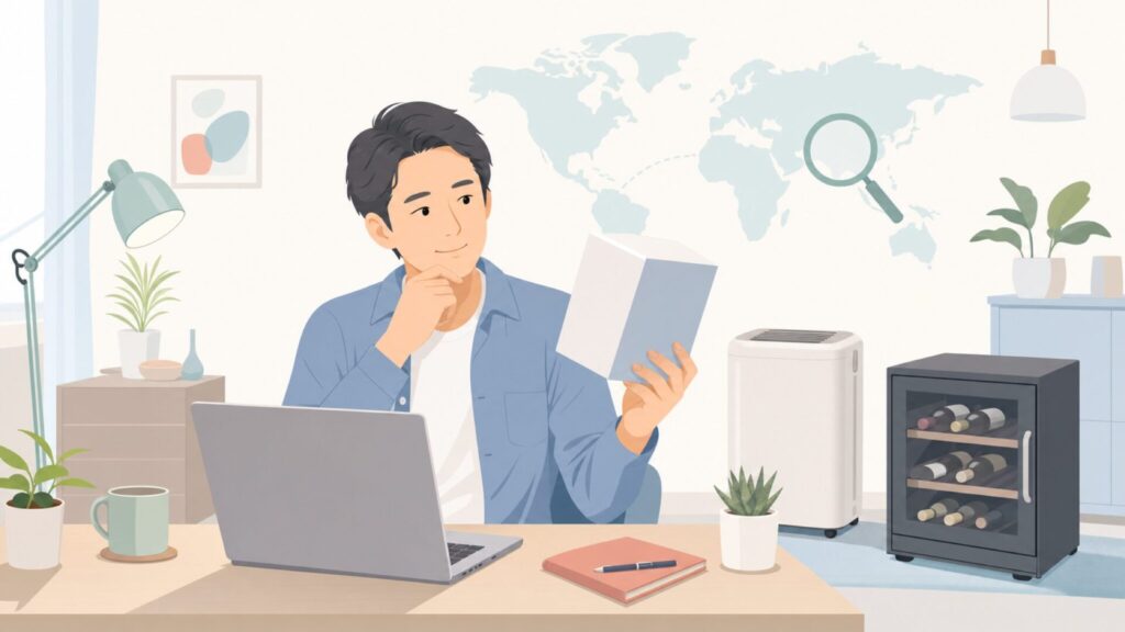 Ivationの国籍と信頼性を調べる人のイラスト