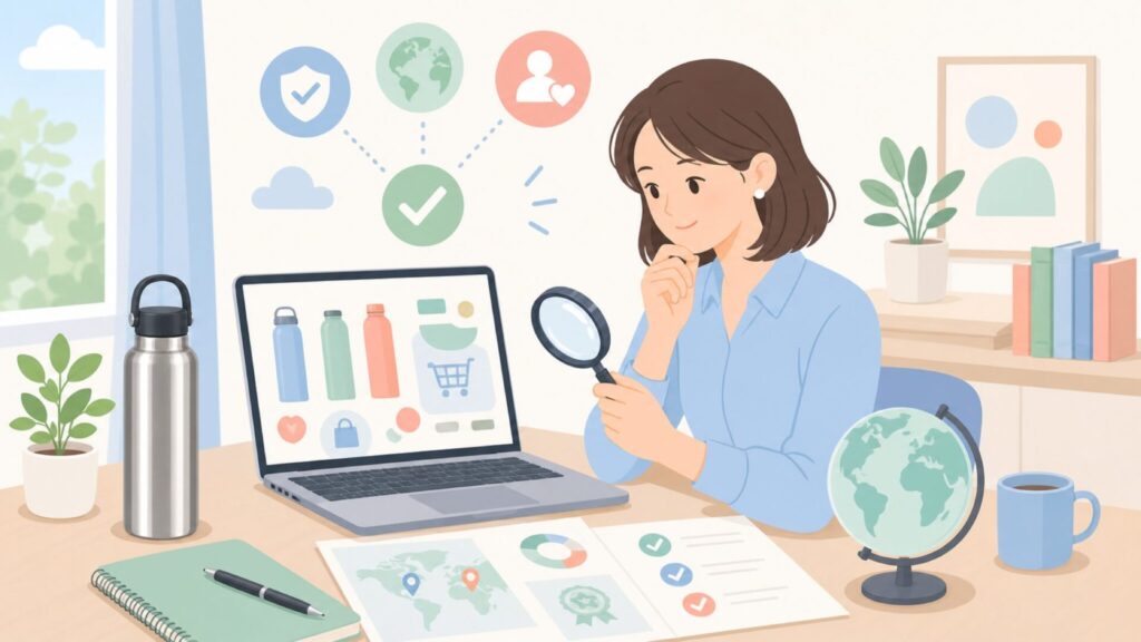 Blackubeの国と信頼性を調べる人のイラスト