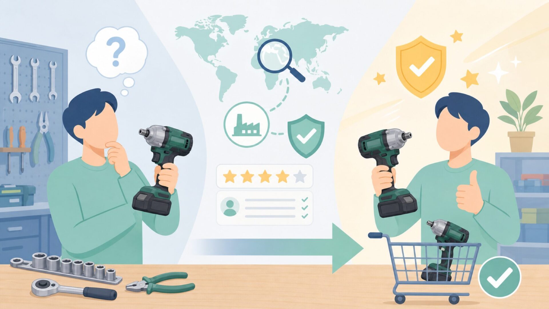 Metabo HPTはどこの国?日本企業・工機ホールディングスのブランドの要点を表すイラスト