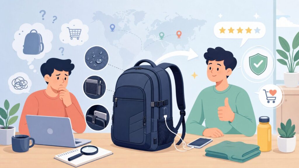 Kingsonsはどこの国？中国発の機能派バッグを徹底解説【2026】の要点を表すイラスト