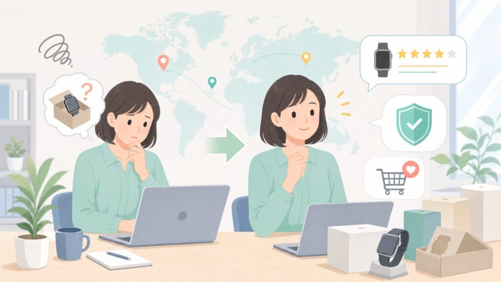 MOBVOIはどこの国のメーカー？TicWatch安全性を徹底解説の要点を表すイラスト