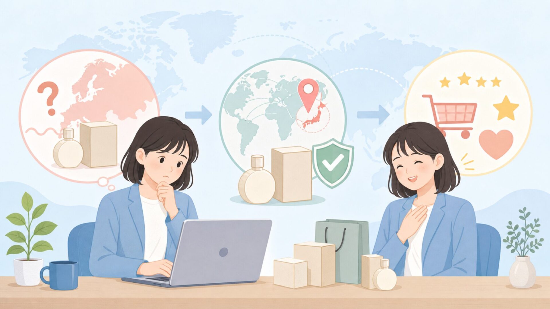 Le sourireはどこの国？フランス語の意味と日本ブランドとの関係を解説の要点を表すイラスト