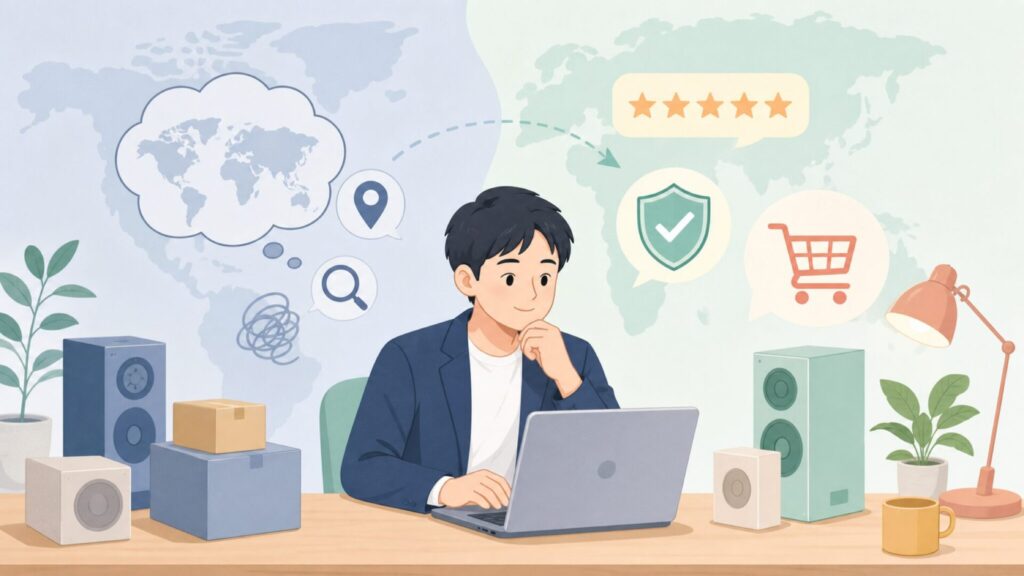 Dayton Audioはどこの国？オハイオ発の老舗ブランドの正体の要点を表すイラスト