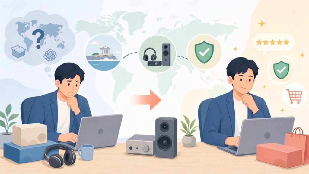 Crystal Audioはどこの国？ギリシャ生まれのオーディオブランドを徹底解説の要点を表すイラス