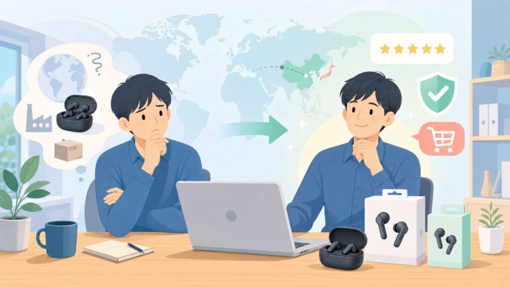 Soundcoreはどこの国？中国製でも安心して買える理由を徹底解説の要点を表すイラスト