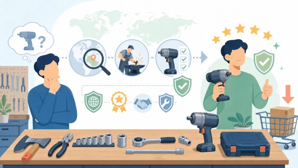 Estwingはどこの国？答えはアメリカの老舗工具ブランドの要点を表すイラスト