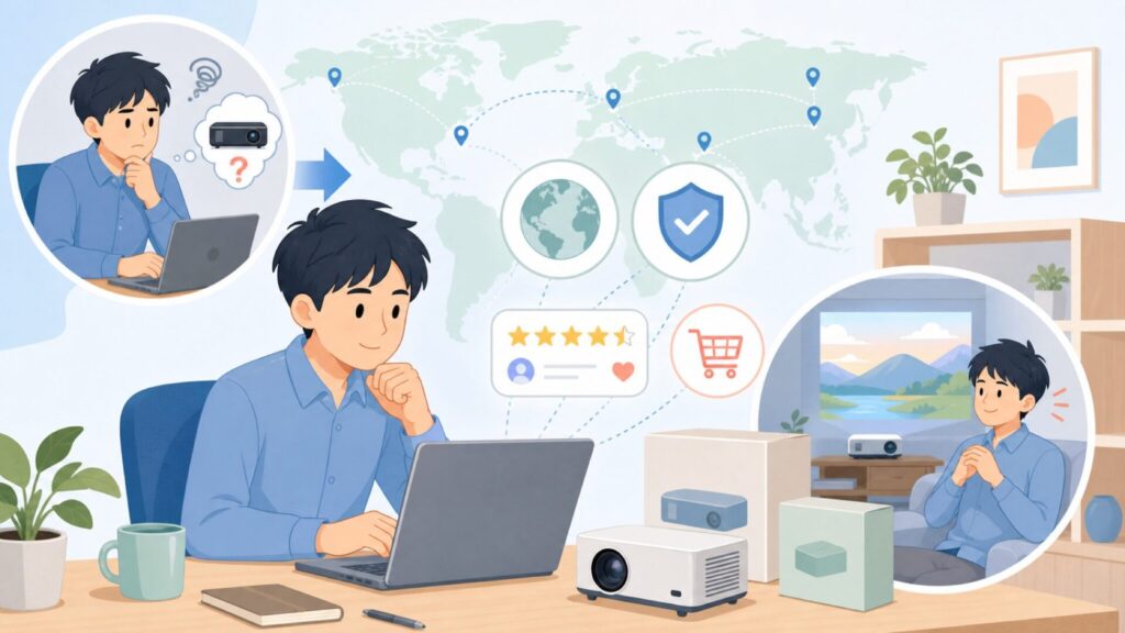YABERはどこの国のメーカー？中国ブランドでも安心の5つの根拠の要点を表すイラスト