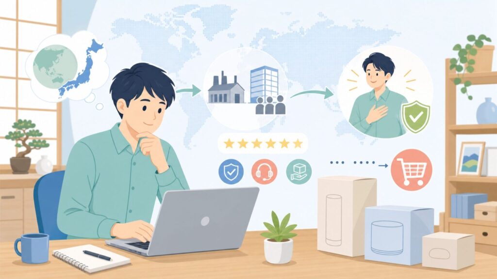 NuMaxはどこの国のブランド？運営会社と安全性を購入前に解説の要点を表すイラスト