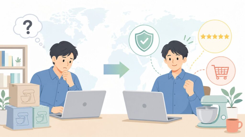 Famagはどこの国？イタリア製ミキサーの信頼を解説の要点を表すイラスト
