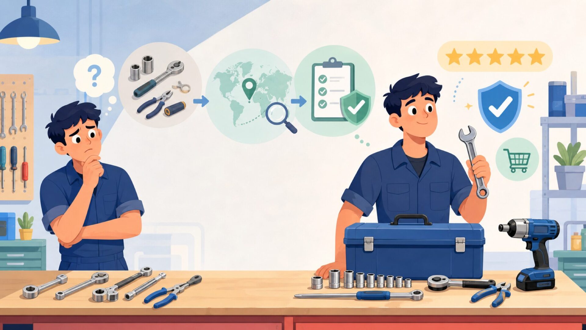 Blue-Pointはどこの国?スナップオンとの違いを整備士目線で解説の要点を表すイラスト