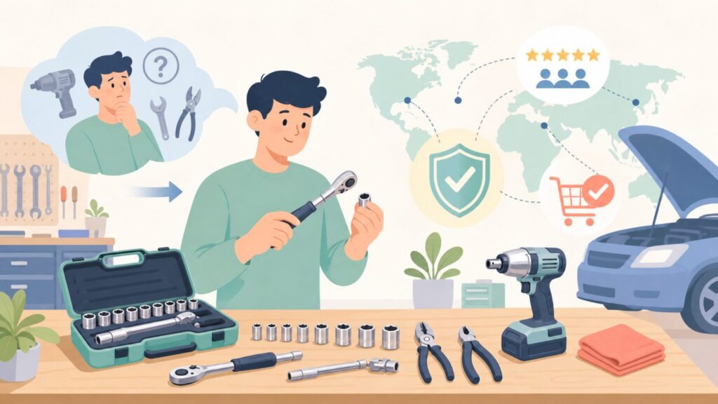 GEDORE（ゲドレー）はどこの国のメーカー？ドイツ老舗の品質を解説の要点を表すイラスト