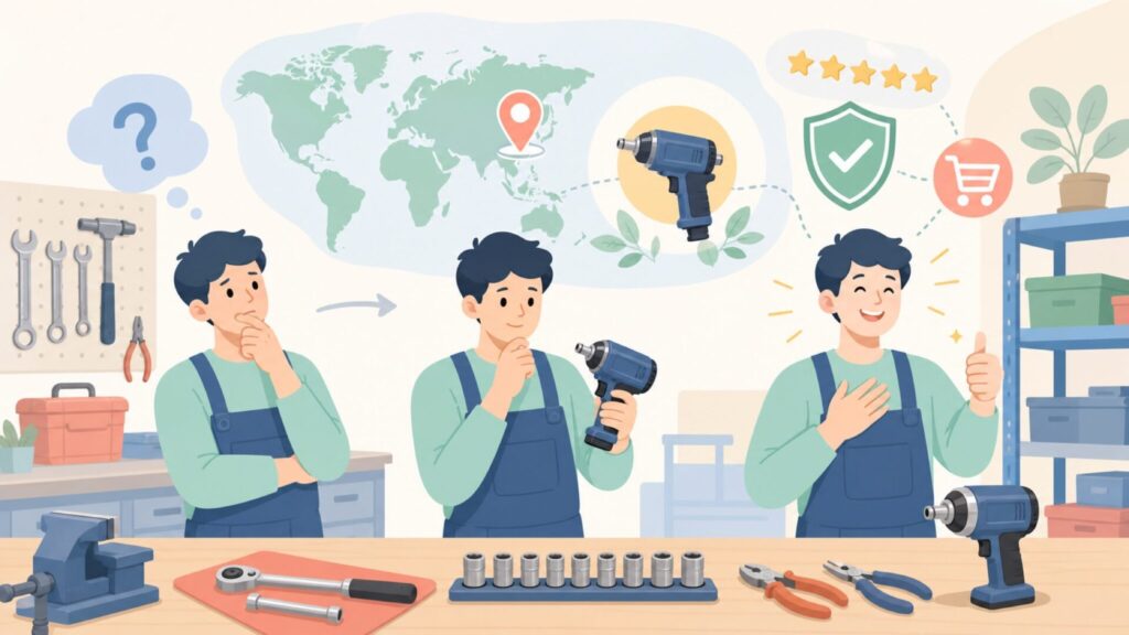 DOGYUはどこの国？日本・土牛産業の国産工具を徹底解説の要点を表すイラスト
