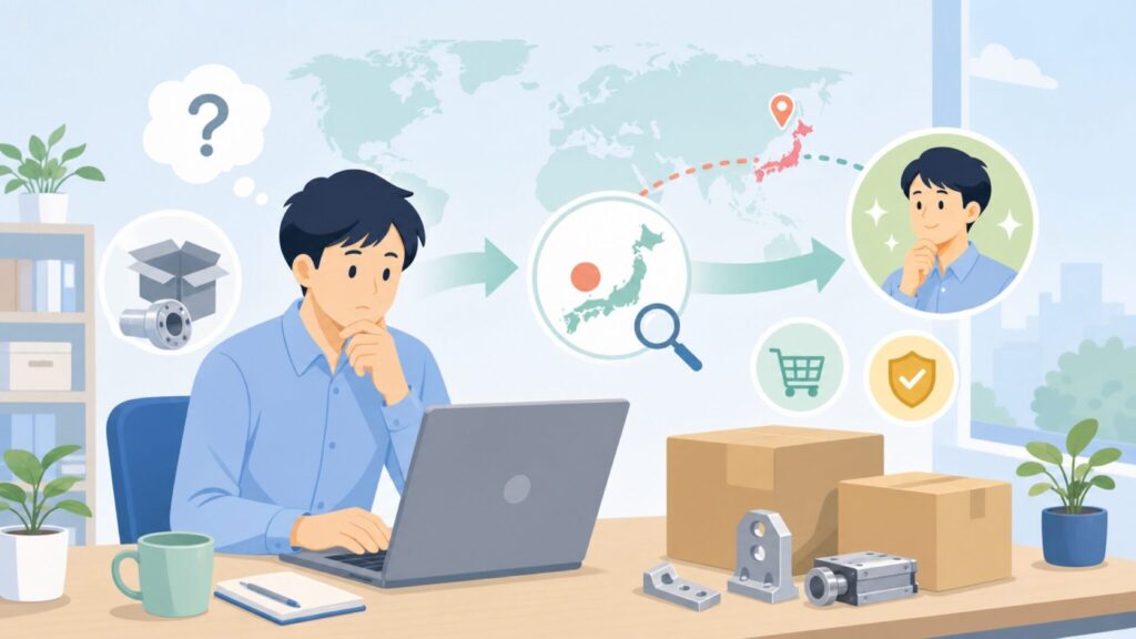 MISUMIはどこの国の会社？答えは東京発の日本企業【本社・沿革で断定】の要点を表すイラスト