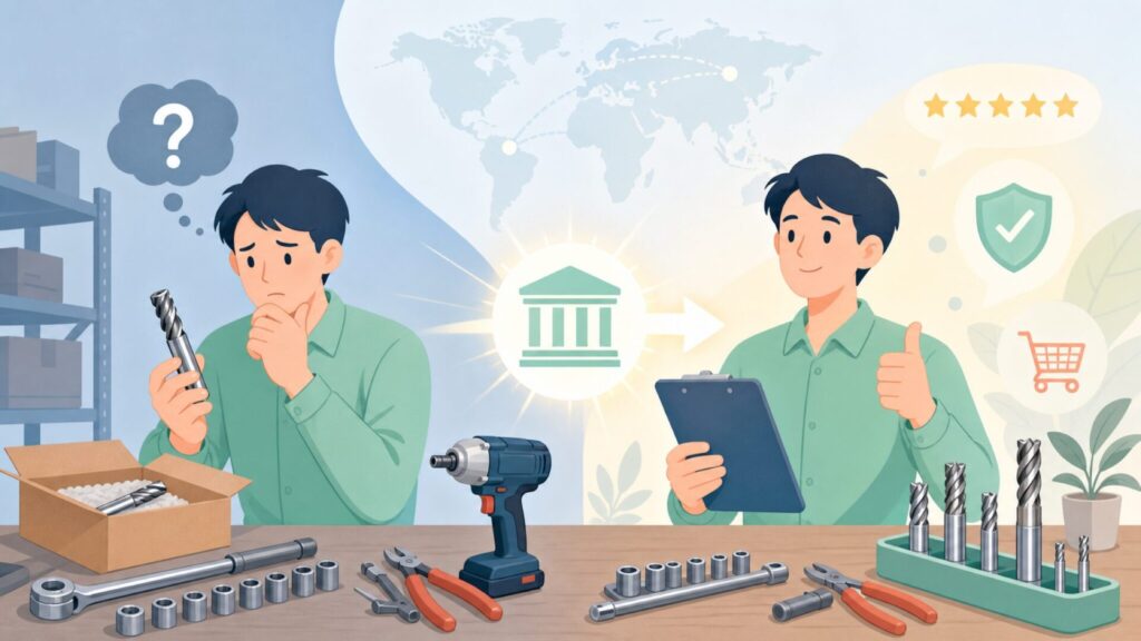 UHT Corporationはどこの国？日本の切削工具メーカーを公式情報で確認の要点を表すイラスト