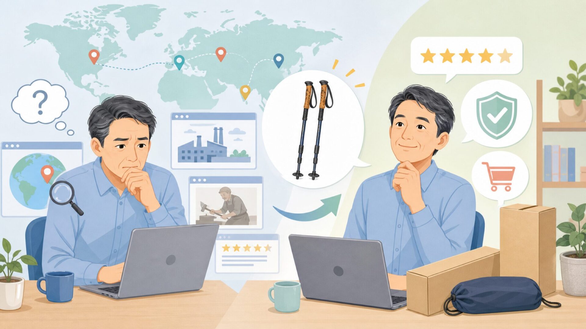 Shinanoはどこの国？100年続く日本の老舗ポールメーカーの正体の要点を表すイラスト
