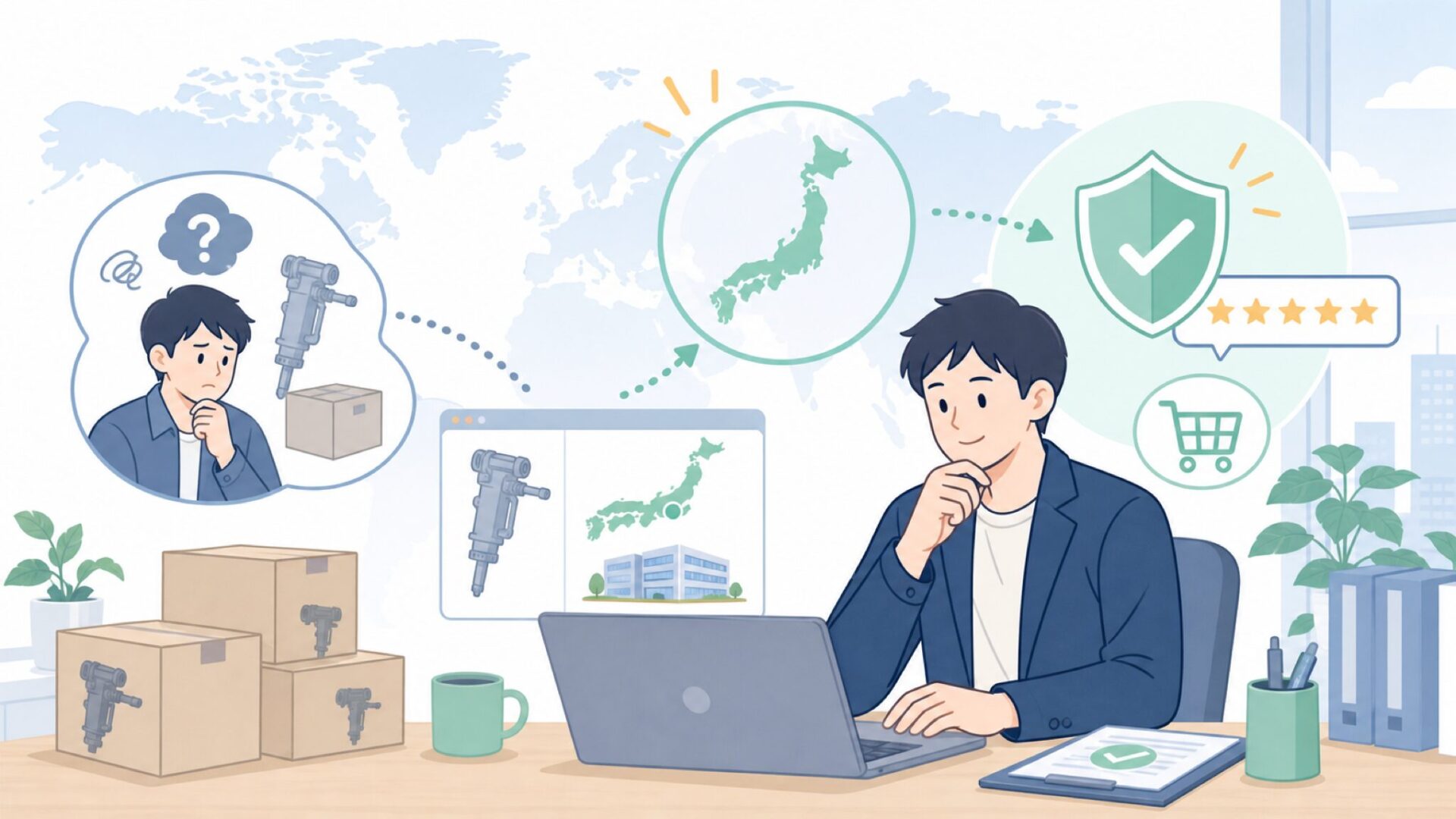 Nihon Pneumaticはどこの国？正体はNPK日本企業と判明の要点を表すイラスト