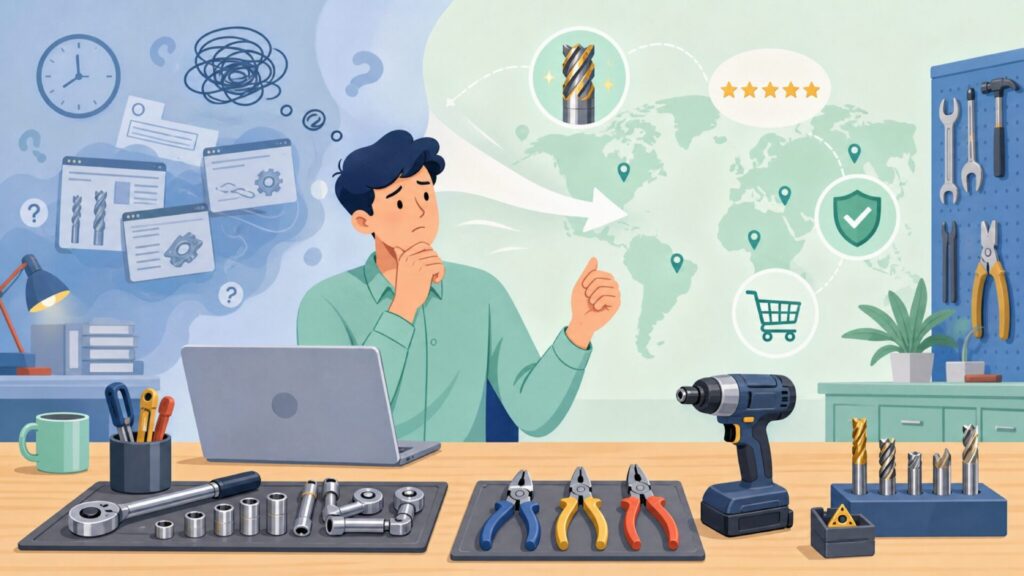 Sandvik Coromantはどこの国？スウェーデン発の切削工具メーカーの要点を表すイラスト