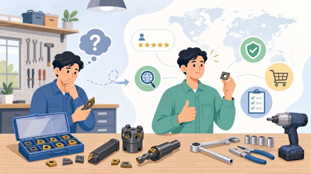 Korloyはどこの国？韓国の大手切削工具メーカーを徹底解説の要点を表すイラスト