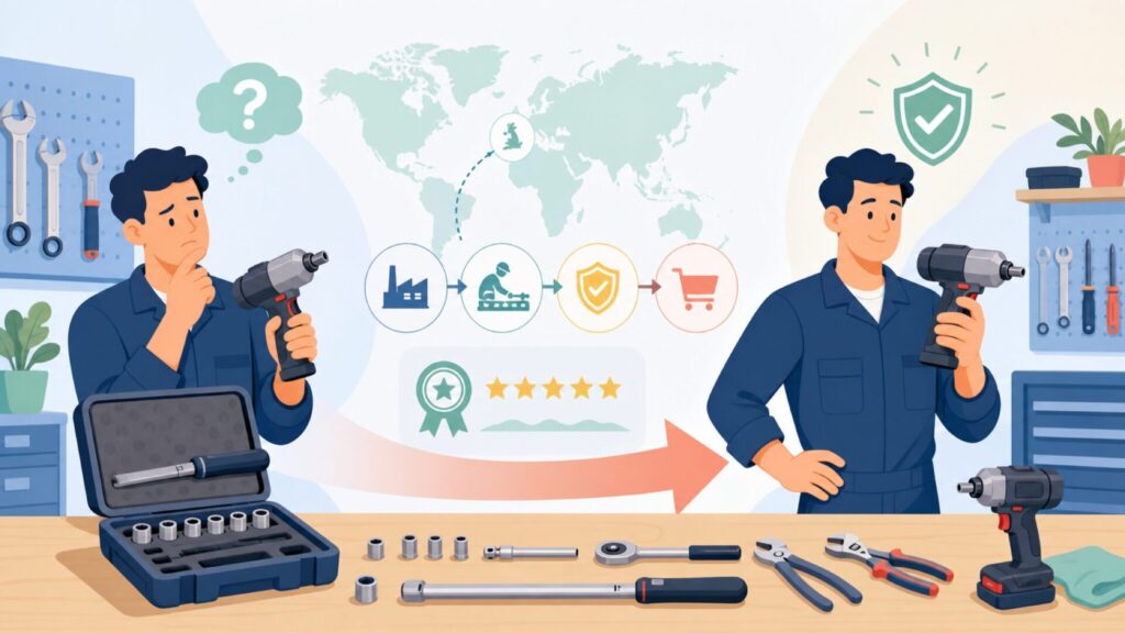 Norbarはどこの国？イギリスの老舗トルク専業メーカーを解説の要点を表すイラスト