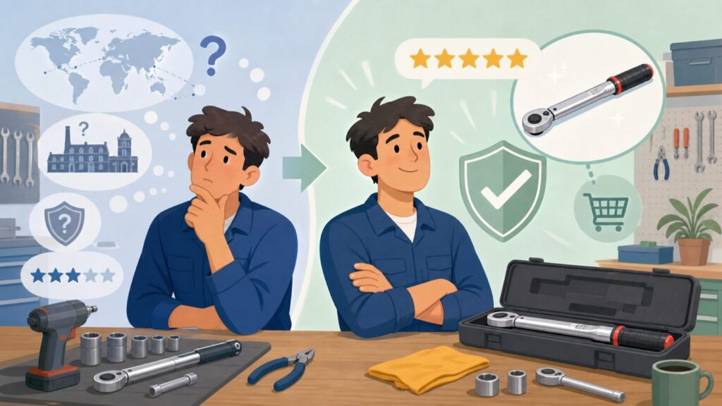 Norbarはどこの国？イギリス老舗トルクメーカーの正体と信頼性の要点を表すイラスト