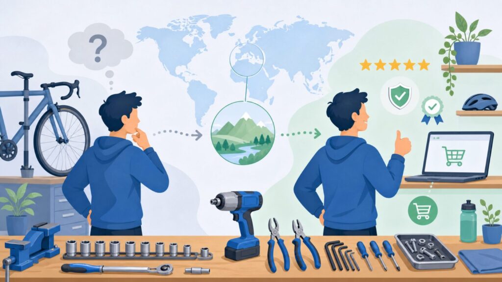 Unior Bike Toolsはどこの国？スロベニア発の老舗工具を徹底解説の要点を表すイラスト