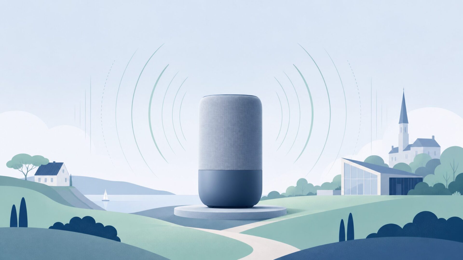 デンマーク発祥の高級オーディオブランドBang & Olufsenを象徴したフラットイラスト
