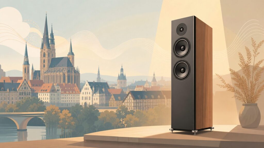 HECO Audioがドイツ生まれの老舗スピーカーブランドであることを表すアイキャッチ