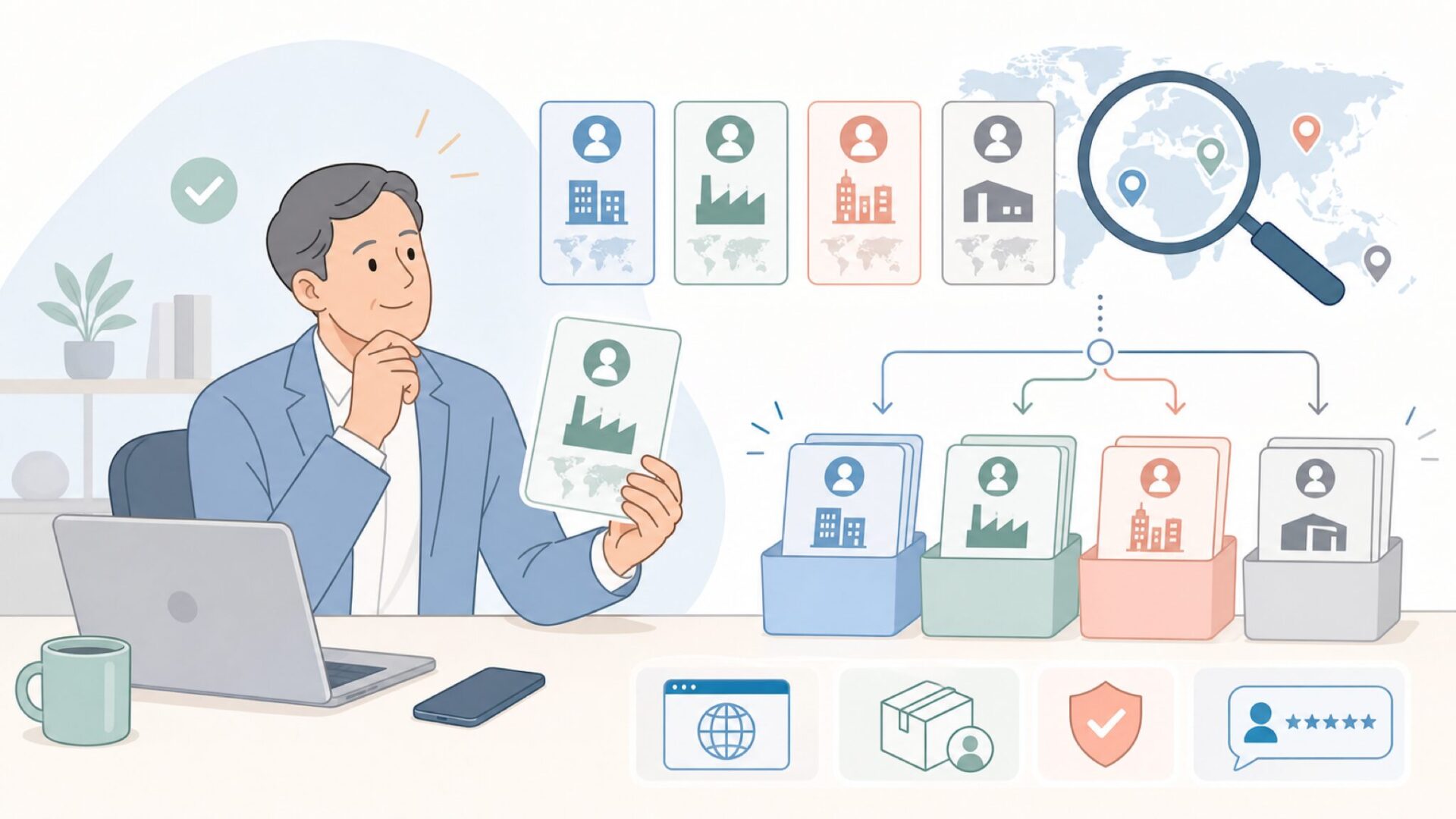 Skyoceanの情報を整理して確認する人物