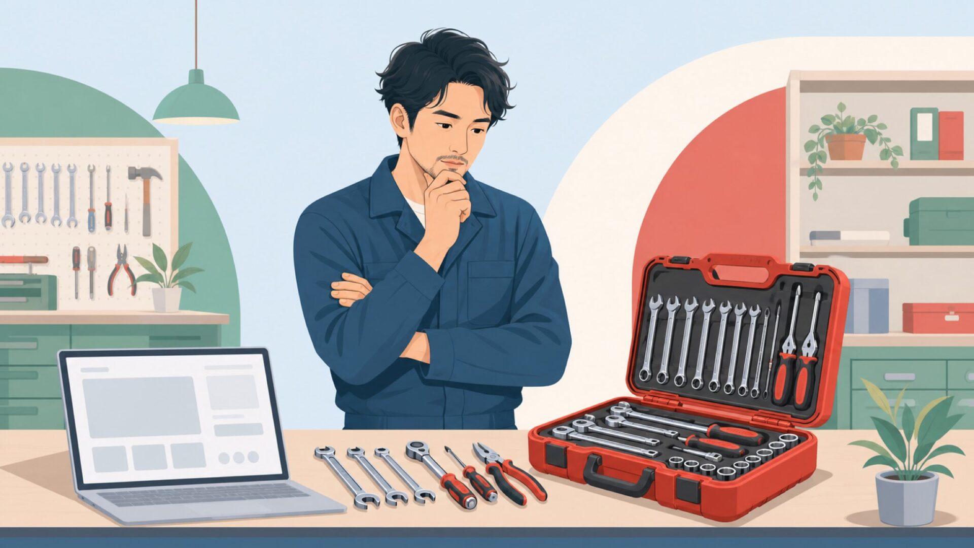 イタリア工具ブランドの信頼性を確認するイラスト