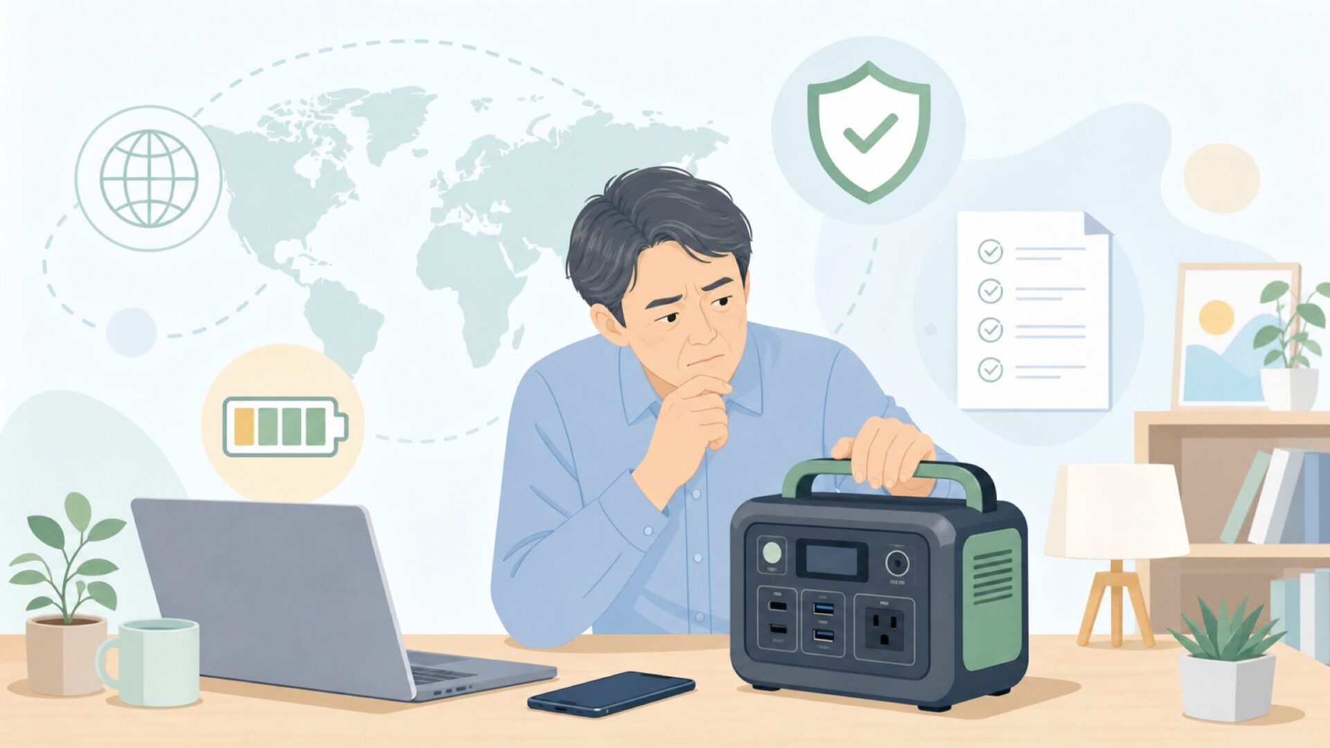ポータブル電源の国籍と安全性を調べる人